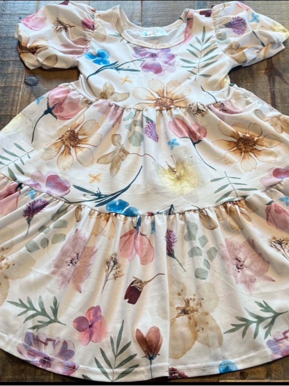 Dot Dot Smile size 3/4 Girls wild flower Tier dress New